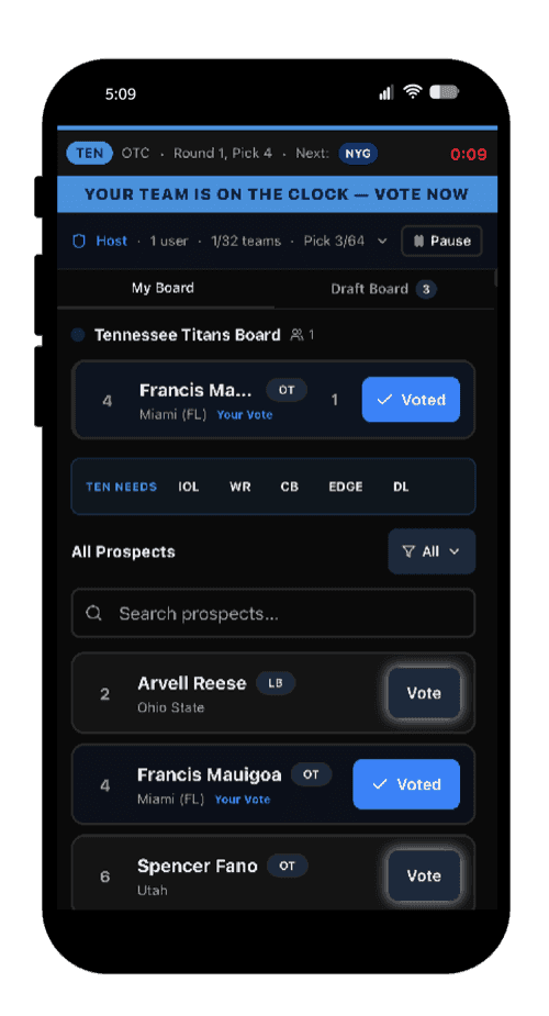 Mockade draft in action